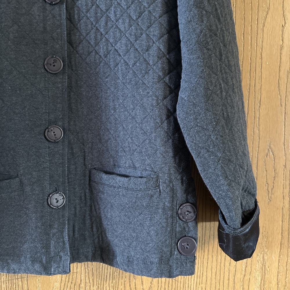 Vintage White Stag Women Quilted Jacket Size S Gray Buttons - Picture 2 of 6